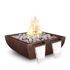 Avalon Hammered Copper Fire and Water Bowl - Twin Spill - GardensGenie