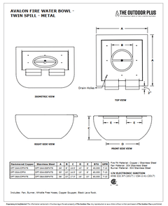 Avalon Stainless Steel Fire and Water Bowl - Twin Spill - GardensGenie