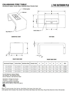 The Outdoor Plus - Calabasas Metal Powder Coated Fire Pit - Match Lit - GardensGenie